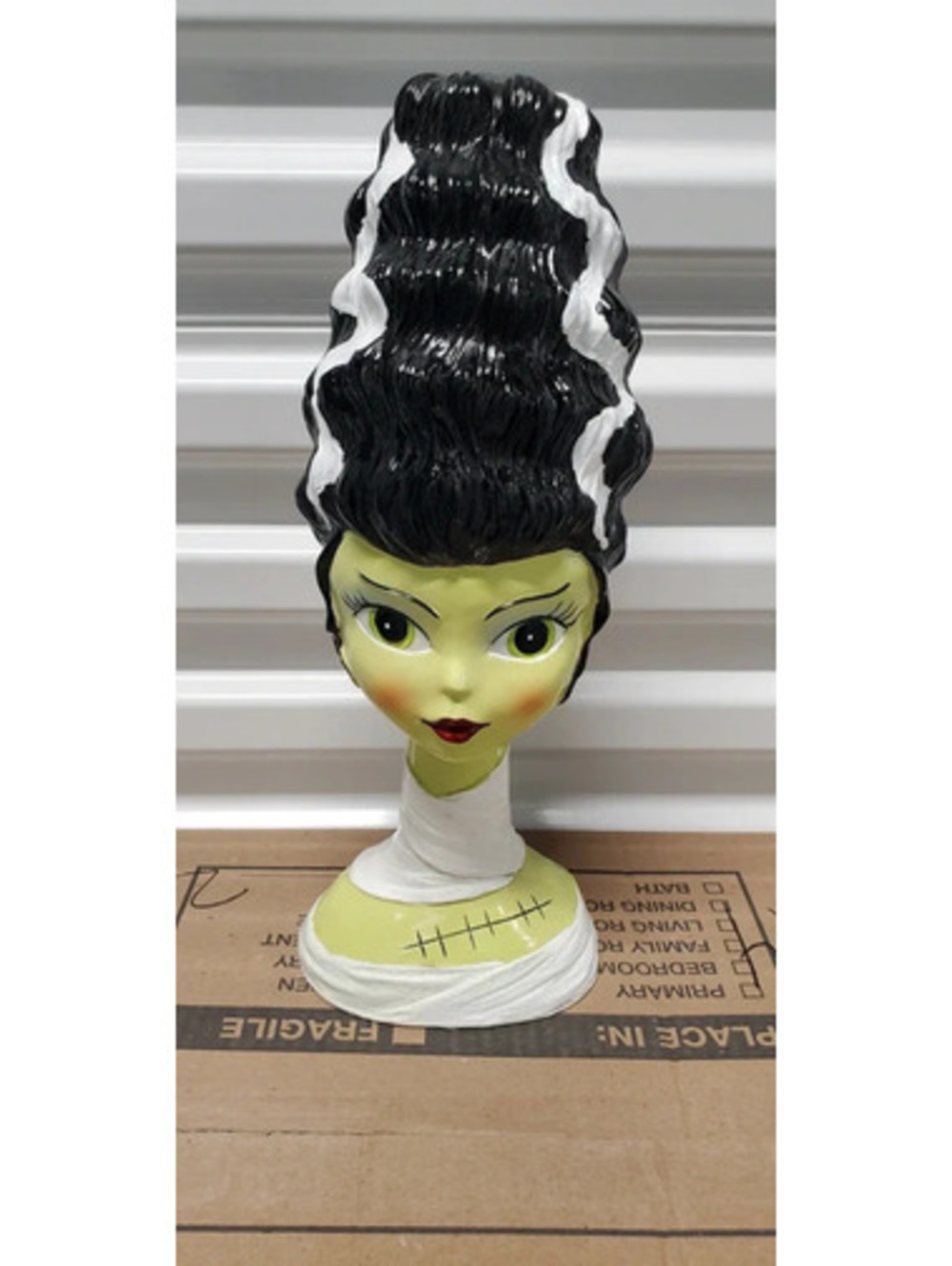 Bride of Frankenstein Ceramic Bust Figurine Halloween Decor